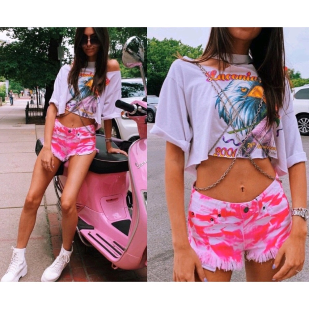 Carmar Morgan Pink Tie Dye Slim Fit Cheeky Shorts